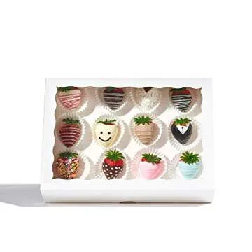 JCXGRVC 48PCS 10 x 7 x 2.5 inches Premium White Bakery Boxes for Cookies, Strawberries Boxes with Clear Display Window