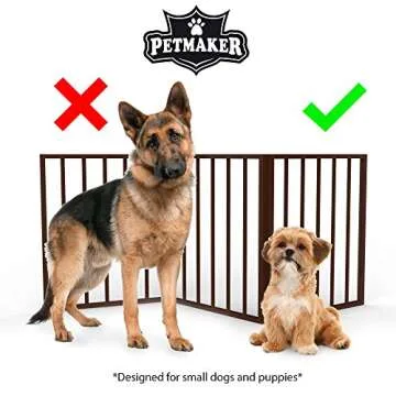 3-Panel Indoor Foldable Dog Fence for Stairs, Hallways, or Doorways - 54x24-Inch Wood Freestanding Dog Gates by PETMAKER (Brown)