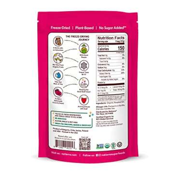 NATIERRA Nature's All Foods Organic Freeze-Dried Raspberries | Non-GMO & Vegan | 1.3 Ounce