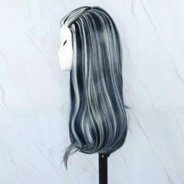 ZNTU High School Frankie Stein Wig - Cosplay Black & White