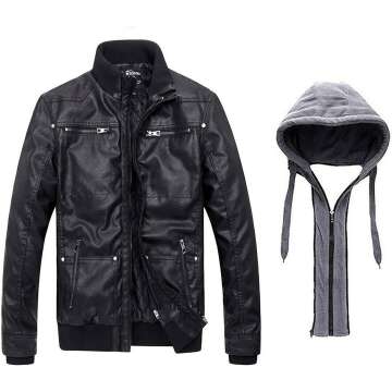 Wantdo Men's Faux Leather Jacket - Winter Motorcycle Style
