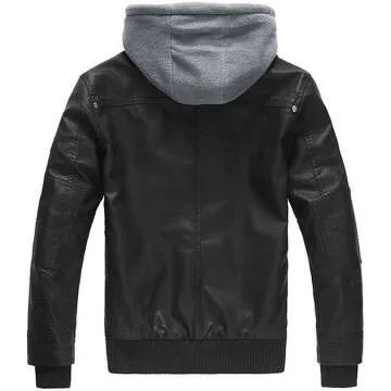 Wantdo Men's Faux Leather Jacket - Winter Motorcycle Style