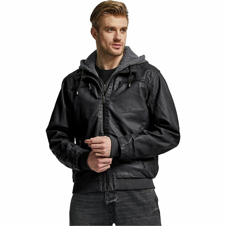 Wantdo Men's Faux Leather Jacket - Winter Motorcycle Style