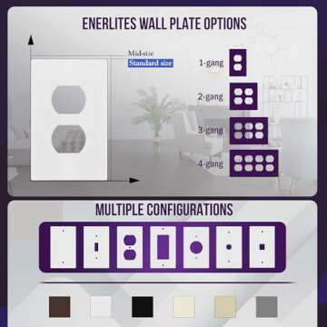 ENERLITES Screwless Duplex Wall Plate for Safety and Style