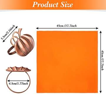 Honeydak Set of 6 Christmas Cotton Cloth Napkin Christmas Napkin Ring Holders Table Decor Reusable O...