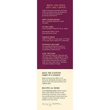 Teeccino Almond Amaretto Chicory Coffee Alternative - Ground Herbal Coffee That’s Prebiotic, Caffeine Free & Acid Free, Medium Roast, 11 Ounce