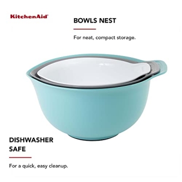 KitchenAid Nesting Mixing Bowls Set Non-Slip 3 Sizes