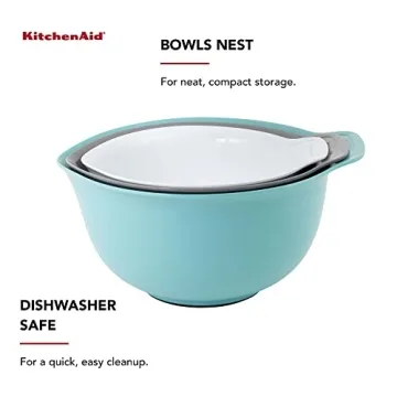 KitchenAid Nesting Mixing Bowls Set Non-Slip 3 Sizes
