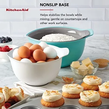 KitchenAid Nesting Mixing Bowls Set Non-Slip 3 Sizes