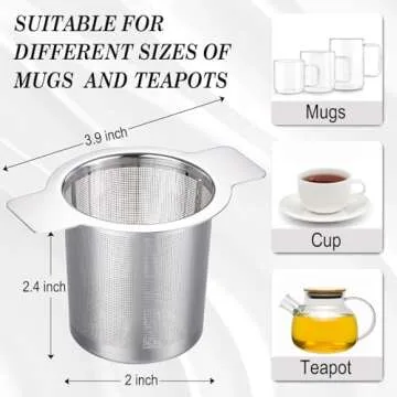 Leden Extra Fine Mesh Tea Strainer Stainless Steel Tea Infuser Steeper for Loose Leaf Tea and Coffee...