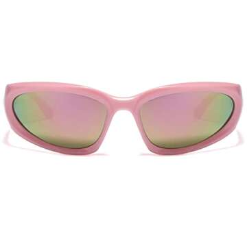 Yimosro Y2K Wrap Around Fashion Sports Sunglasses for Men Women Trendy Swift Oval Shades Sunglasses ...