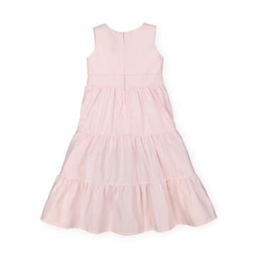 Hope & Henry Girls' Sleeveless Special Occasion Sun Dress with Bow Back Detail and Embroidery
