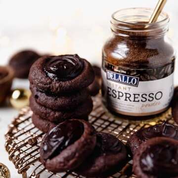 DeLallo Instant Espresso Powder, 1.94 Ounce Jar, For Baking and Drinks,100% Dark Roast Coffee, Naturally Caffeinated, Non GMO