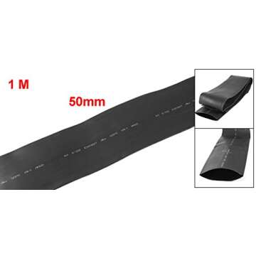 uxcell S14100400AM3045 1M Heat Shrinkable Tube 50mm Diameter Black For All Applications
