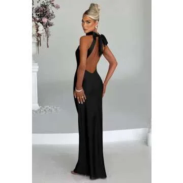 Memoriesea Sexy Backless Maxi Dress for Weddings and Parties