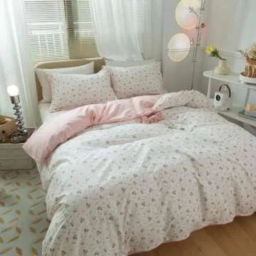 Chic LifeTB Floral Cotton Duvet Cover Set Queen Size