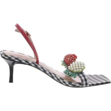Betsey Women's Colson Heeled Sandal, Black Multi, 8