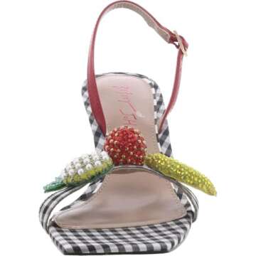 Betsey Women's Colson Heeled Sandal, Black Multi, 8