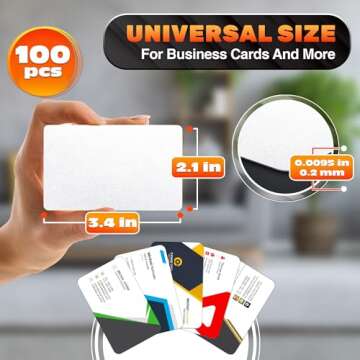 100 Pcs Sublimation Business Card Blanks - Sublimation Cards Sublimation Business Cards Double Sided...