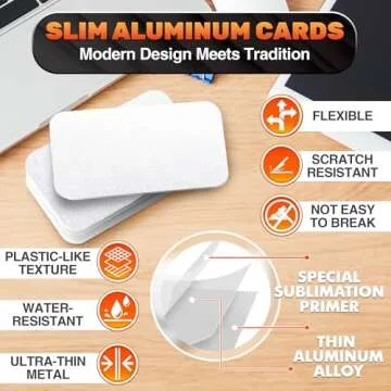 100 Pcs Aluminum Sublimation Business Card Blanks