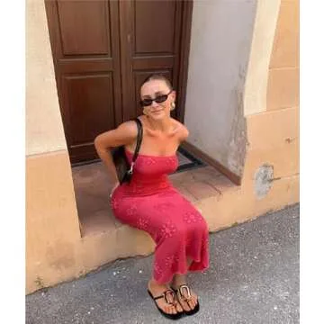 Wnshonzy Flip-Flops for Women Thong Sandals Flat Black Slip on Slides Leather Beach Comfort Open Square Toe Ladies Slipper Dressy Metal Hardware Decoration Summer Shoes Casual Fashion