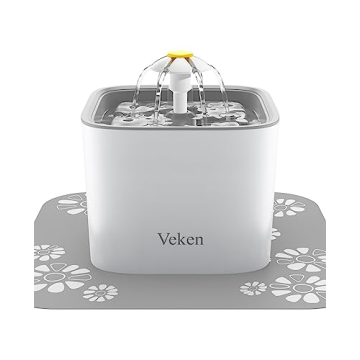 Veken Pet Fountain for Cats and Dogs - 84oz Water Dispenser