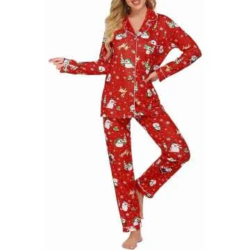 Ekouaer Women's Soft Long Sleeve Pajamas Set