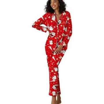Ekouaer Women's Soft Long Sleeve Pajamas Set