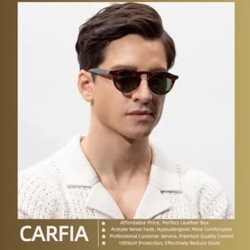 CARFIA Men's Retro Sunglasses with UV400 Protection
