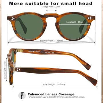 CARFIA Men's Retro Sunglasses with UV400 Protection