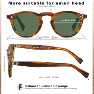 CARFIA Men's Retro Sunglasses with UV400 Protection