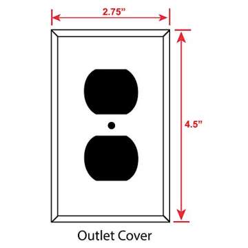 Art Plates - Single Gang Electrical Duplex Outlet Decorative Metal Wall Plate - 1 Gang Outlet Plug C...