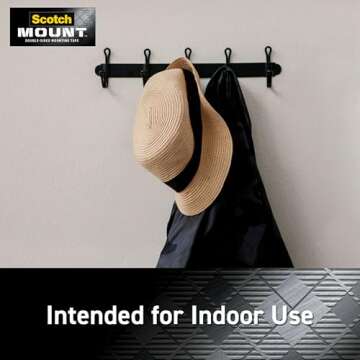 Scotch-Mount Indoor Double-Sided Mounting White Tape, 1 in x 125 in (10.4 ft), Features 3M Industrial Strength Adhesive, No Mess or Tools (314H-MED)