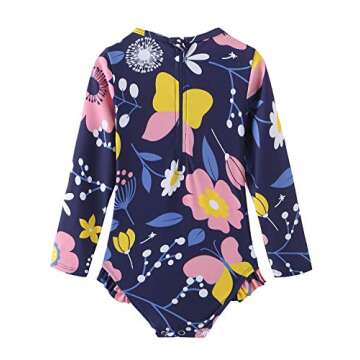 Toddler Girls One Piece Swimsuits Long Sleeve Bathing Suits UPF 50+/Sun Protection Rash Guard Shirts...