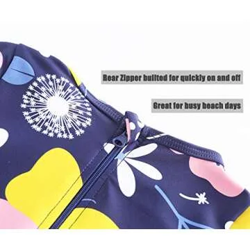 Toddler Girls One Piece Swimsuits Long Sleeve Bathing Suits UPF 50+/Sun Protection Rash Guard Shirts 4T