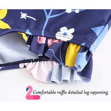 Toddler Girls One Piece Swimsuits Long Sleeve Bathing Suits UPF 50+/Sun Protection Rash Guard Shirts 4T