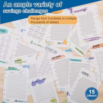 Laminated Money Savings Challenge Trackers for A6 Binders - Reusable Sheets for Fun Saving Journeys ...