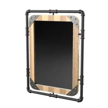 Furniture of America Gee Industrial Metal Wall Mirror in Antique Black