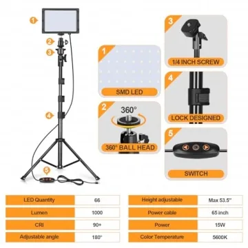 Portable LED Lighting Kit for Professional Photography