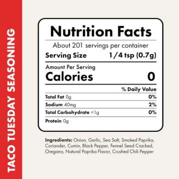 Flavor God Taco Tuesday Seasoning Mix Natural Healthy Spice Blend For Grilling Chicken, Beef, Seafood, Vegetables, Salad, Tacos, Pizza, Kosher, Gluten & Dairy Free, Vegan Keto Friendly
