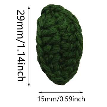 ZCZQC Crochet Green Leaf 12PCS Mixed Green Handmade Crocheted Flowers Leaves Small Applique for Deco...