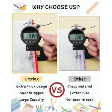 Umriox 5PCS Mesh Zipper Pouch 16.9x12.4 in, Zipper Bags, Extra Thick, Zipper Pouches for Organizing, Large Storage Bags for Puzzles Organizing