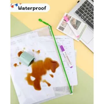 Umriox 5PCS Mesh Zipper Pouch 16.9x12.4 in, Zipper Bags, Extra Thick, Zipper Pouches for Organizing, Large Storage Bags for Puzzles Organizing