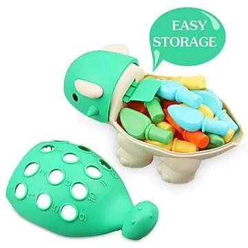 Baby Sensory Toys Toddler Montessori Learning Fine Motor Skills Toy for 6 9 12 18 Month One Year Old Boy Birthday Gift Kid Sorting Stacking Color Recognition Dinosaur Toys Age 1 2 3 4 Educational Toys