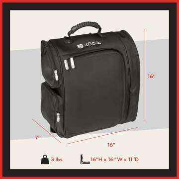Zuca Artist Backpack - Black, Durable & Spill-Resistant Professional MakeUp Artist Bag, Dual Vinyl-L...