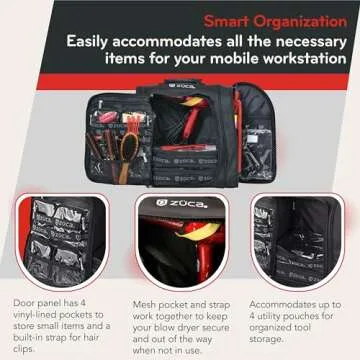 Zuca Artist Backpack - Black, Durable & Spill-Resistant Professional MakeUp Artist Bag, Dual Vinyl-Lined Pouches for Secure, Organized MakeUp Supply Storage