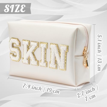 Y1tvei SKIN Chenille Cosmetic Bag - Portable Makeup Organizer