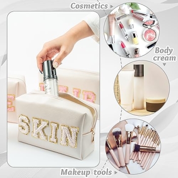 Y1tvei SKIN Chenille Cosmetic Bag - Portable Makeup Organizer