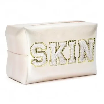 Y1tvei SKIN Chenille Cosmetic Bag - Portable Makeup Organizer