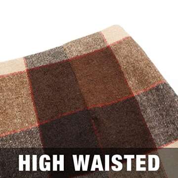 IDEALSANXUN Plaid Skirts for Women Trendy Fall Winter High Waist Bodycon Pencil Wool Mini Skirt(Dark...